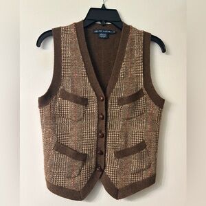 RARE Ralph Lauren Brown Wool/Cashmere/Linen Vest